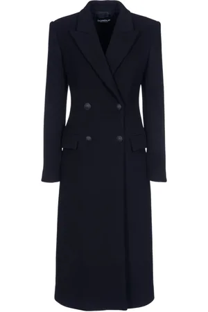 Dondup Femme, Manteaux, Noir, Taille: 38 FR Manteau Long Croisé
