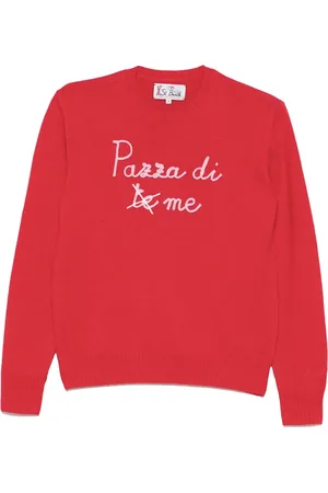 MC2 SAINT BARTH Femme, Pulls, Rouge, Taille: 40 FR Pull en Laine à Manches Longues et Col Rond