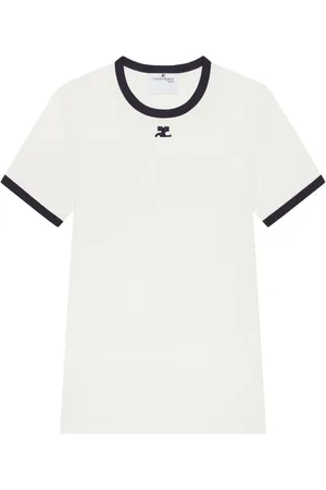 Courrèges Homme, Tops, Blanc, Taille: L T-shirts et Polos Col Rond Blancs