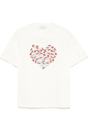 Lanvin Homme, Tops, Blanc, Taille: S T-shirts col rond avec logo