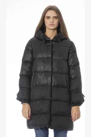 BALDININI Femme, Manteaux, Noir, Taille: 42 FR Doudoune longue avec poches externes