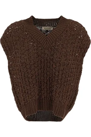 GENTRYPORTOFINO Femme, Pulls, Brun, Taille: 40 FR Mode tricot femme