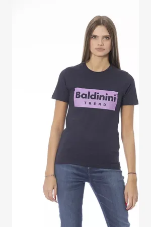 BALDININI Femme, Tops, Bleu, Taille: 40 FR Hauts T-shirt en Coton Bleu Tendance