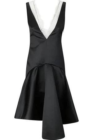 J.W.Anderson Femme, Robes, Noir, Taille: 36 FR Robe courte à ourlet drapé et col en V