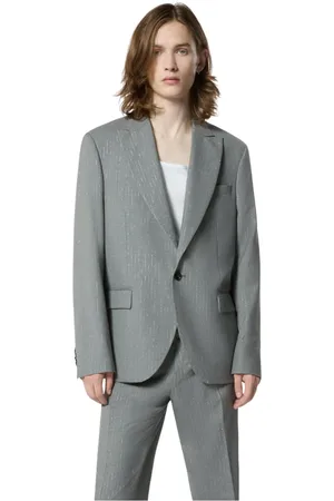 John Richmond Homme, Vestes, Gris, Taille: 3XL Blazer gris avec des détails de rayures lumineuses