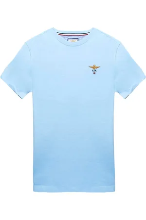 Aeronautica Militare Homme, Tops, Bleu, Taille: S T-shirt en coton avec design unique