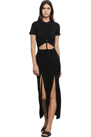 GAËLLE Femme, Robes, Noir, Taille: 38 FR Robe Longue avec Ouverture Frontale