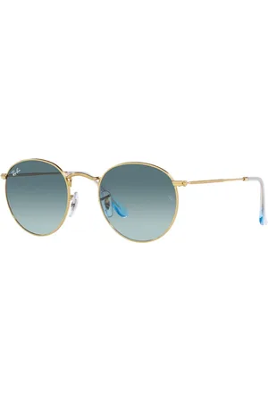 Ray-Ban Unisex, Accessoires, Jaune, Taille: 50 MM Lunettes de Soleil Rondes Rétro en Métal