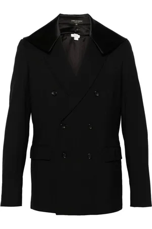 Comme des Garçons Homme, Vestes, Noir, Taille: M Blazer à Rayures avec Panneaux Détachables