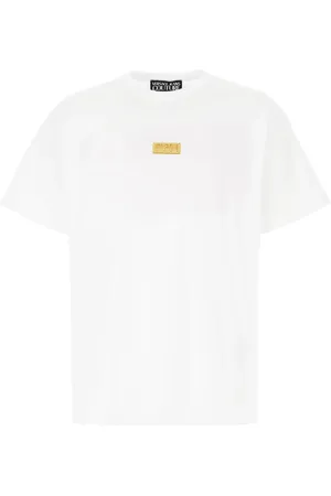 VERSACE Homme, Tops, Blanc, Taille: M T-shirt en Coton Décontracté pour Homme
