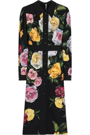 Dolce & Gabbana Femme, Robes, Multicolore, Taille: 38 FR Élégante Robe de Soirée Noire