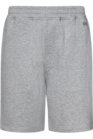 Ermenegildo Zegna Homme, Shorts, Gris, Taille: M Shorts en Coton Mélangé Gris Longueur Genou