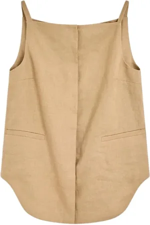SEMICOUTURE Femme, Tops, , Taille: 36 FR Haut en lin avec encolure carrée et boutons