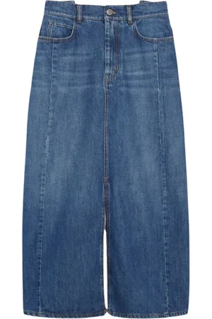 Max Mara Femme, Jupes, Bleu, Taille: 36 FR Jupe en Denim Bleu Évasée