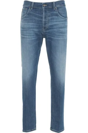 Dondup Homme, Jeans, Bleu, Taille: W35 Jeans Slim Fit Carotte avec Logo
