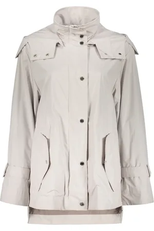 MOORER Femme, Manteaux, , Taille: 38 FR Veste en tissu imperméable avec capuche amovible