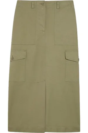 Max Mara Femme, Jupes, Vert, Taille: 38 FR Jupe verte en toile avec poches cargo