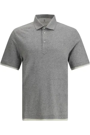 Brunello Cucinelli Homme, Tops, Gris, Taille: XL Polo Élégant avec Détails Modernes