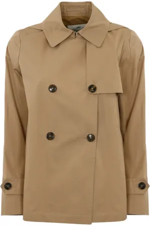 HERNO Femme, Manteaux, Brun, Taille: 40 FR Trench-coat Camel en Coton avec Capuche