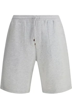 Brunello Cucinelli Homme, Shorts, Gris, Taille: M Shorts de Survêtement Chinés avec Cordon