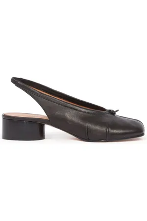 Maison Margiela Femme, Chaussures, Noir, Taille: 36 EU Chaussures Plates Noires avec Bride Arrière et Bout Tabi