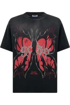 GCDS Homme, Tops, Noir, Taille: XL T-shirt en coton