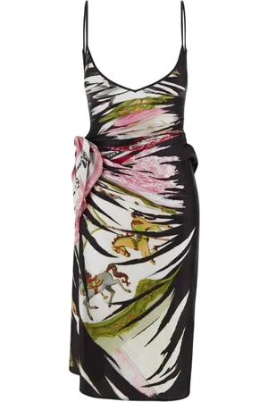 Diesel Femme, Robes, Multicolore, Taille: 38 FR Robe Midi à Motif avec à la Taille