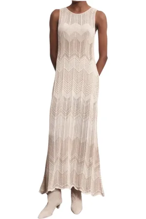 AKEP Femme, Robes, , Taille: 36 FR Robe en viscose motif zigzag sans manches