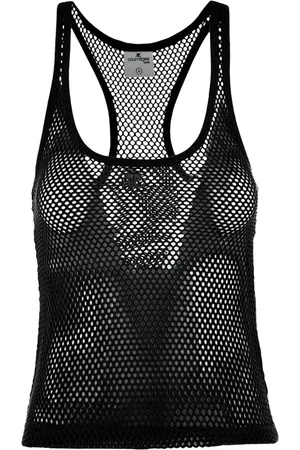 Courrèges Femme, Tops, Noir, Taille: 42 FR Débardeur en maille style cheville