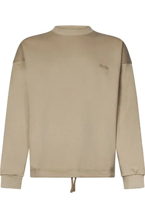 Ermenegildo Zegna Homme, Sweatshirts et sweats à capuche, , Taille: XS Pull côtelé avec logo Zegna