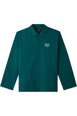 A.P.C. Homme, Vestes, Vert, Taille: L Blouson Vert avec Col à la Française