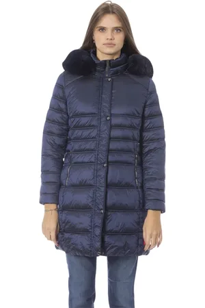 BALDININI Femme, Manteaux, Bleu, Taille: 40 FR Doudoune longue avec poches externes