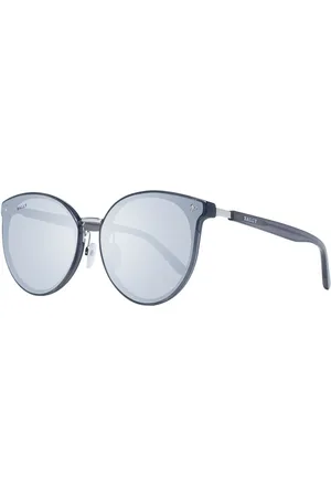 Bally Femme, Accessoires, Gris, Taille: ONE Size Lunettes de Soleil Rondes Grises pour Femmes avec Miroir