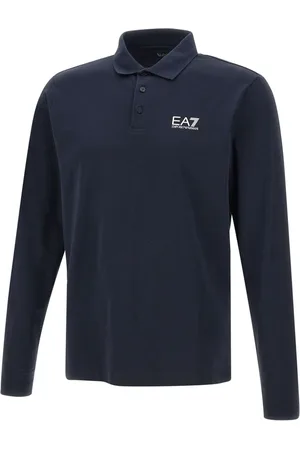 EA7 Homme, Tops, Bleu, Taille: 2XL Polo Bleu avec Logo Imprimé