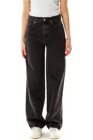 Closed Femme, Jeans, Gris, Taille: W30 L32 Jean à jambe large avec taille moyenne