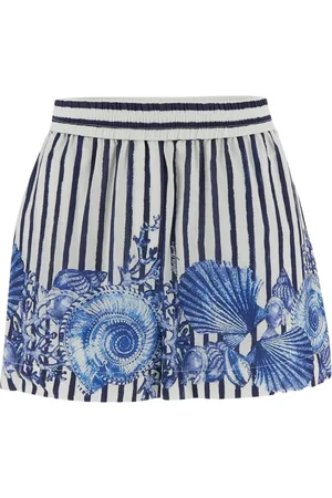 Alberta Ferretti Femme, Shorts, Multicolore, Taille: 38 FR Rayures Motif Mer Taille Élastique Shorts