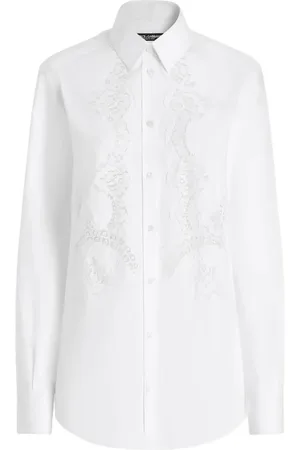 Dolce & Gabbana Femme, Blouses et Chemises, Blanc, Taille: 40 FR Chemise Casual en Coton pour Homme