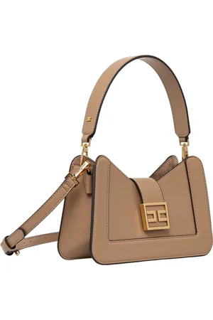 Elisabetta Franchi Femme, Sacs, Brun, Taille: ONE Size Sac à Main Marron en Similicuir avec Fermeture