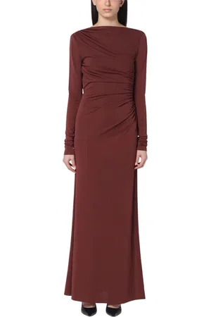 Andamane Femme, Robes, Brun, Taille: 36 FR Robe Longue Femme Style Élégant