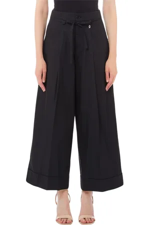 Liu Jo Femme, Pantalons, Noir, Taille: 40 FR Pantalon Court avec Style Risvolto