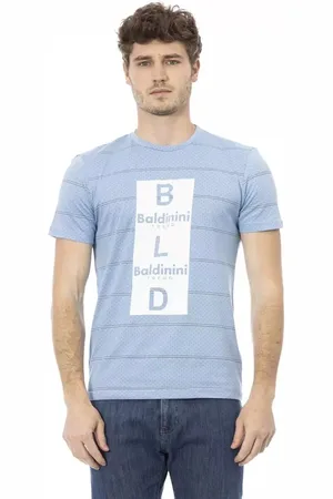 BALDININI Homme, Tops, Bleu, Taille: XS T-shirt en coton bleu élégant