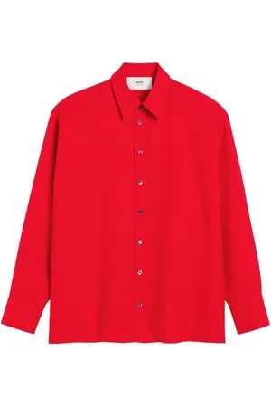 Ami Femme, Blouses et Chemises, Rouge, Taille: 36 FR Chemise Rouge à Dos Noué