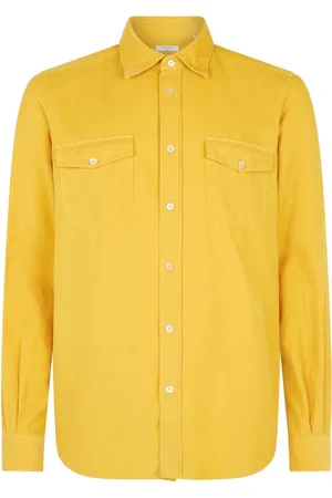 Boglioli Homme, Chemises, Jaune, Taille: 3XL Baby Corduroy Western Shirt