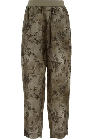 UMA WANG Femme, Pantalons, Vert, Taille: 38 FR Pantalon Femme Droit à Taille Élastique