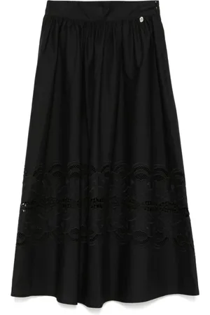Liu Jo Femme, Jupes, Noir, Taille: 42 FR Jupe Noire Plissée avec Poches