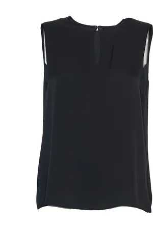 THEORY Femme, Tops, Noir, Taille: 42 FR Haut en Georgette de Soie Noire