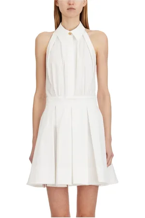 Elisabetta Franchi Femme, Robes, Blanc, Taille: 38 FR Robe Courte en Coton
