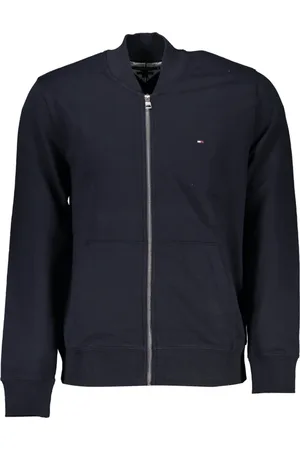 Tommy Hilfiger Homme, Vestes, Bleu, Taille: M Sweat à Capuche Bleu avec Broderie