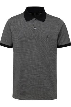 Dunhill Homme, Tops, Noir, Taille: M Polo Noir en Coton et Soie