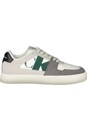 Calvin Klein Homme, Chaussures, Multicolore, Taille: 43 EU Baskets blanches sportives avec détails verts et gris